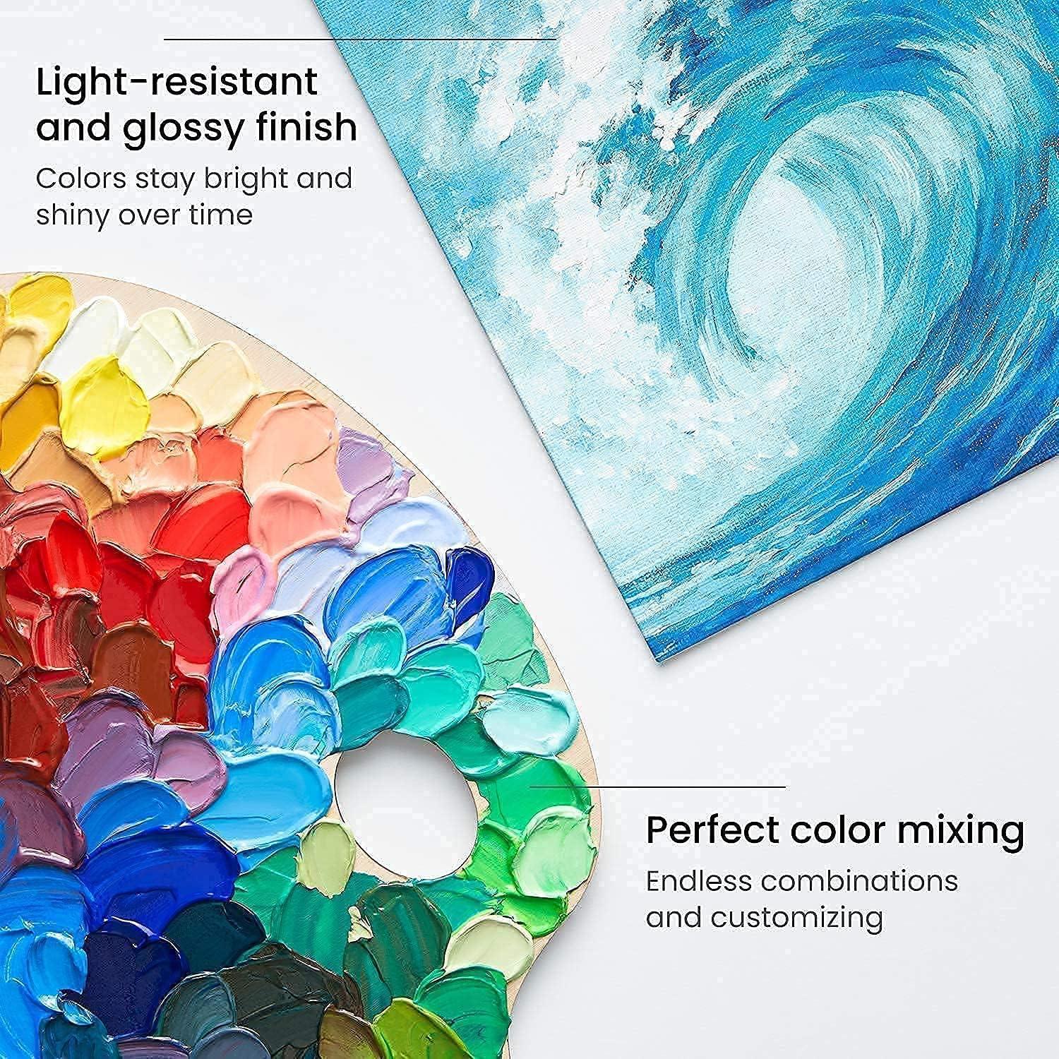 ARTEZA Acrylic Paints and Canvas Pad Pack Bundle, Painting Art Supplies for Artist, Hobby Painters & Beginners