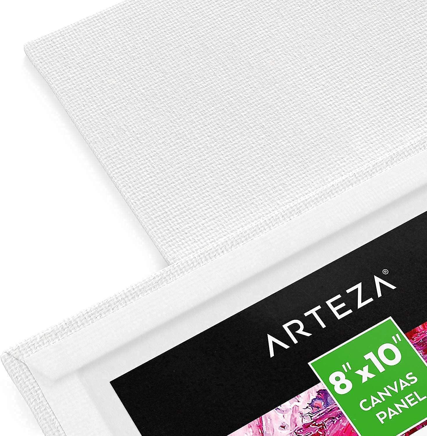 Arteza Acrylic Paint Set and Canvas Boards Bundle for Artist, Painting Art Supplies for Artist, Hobby Painters & Beginners