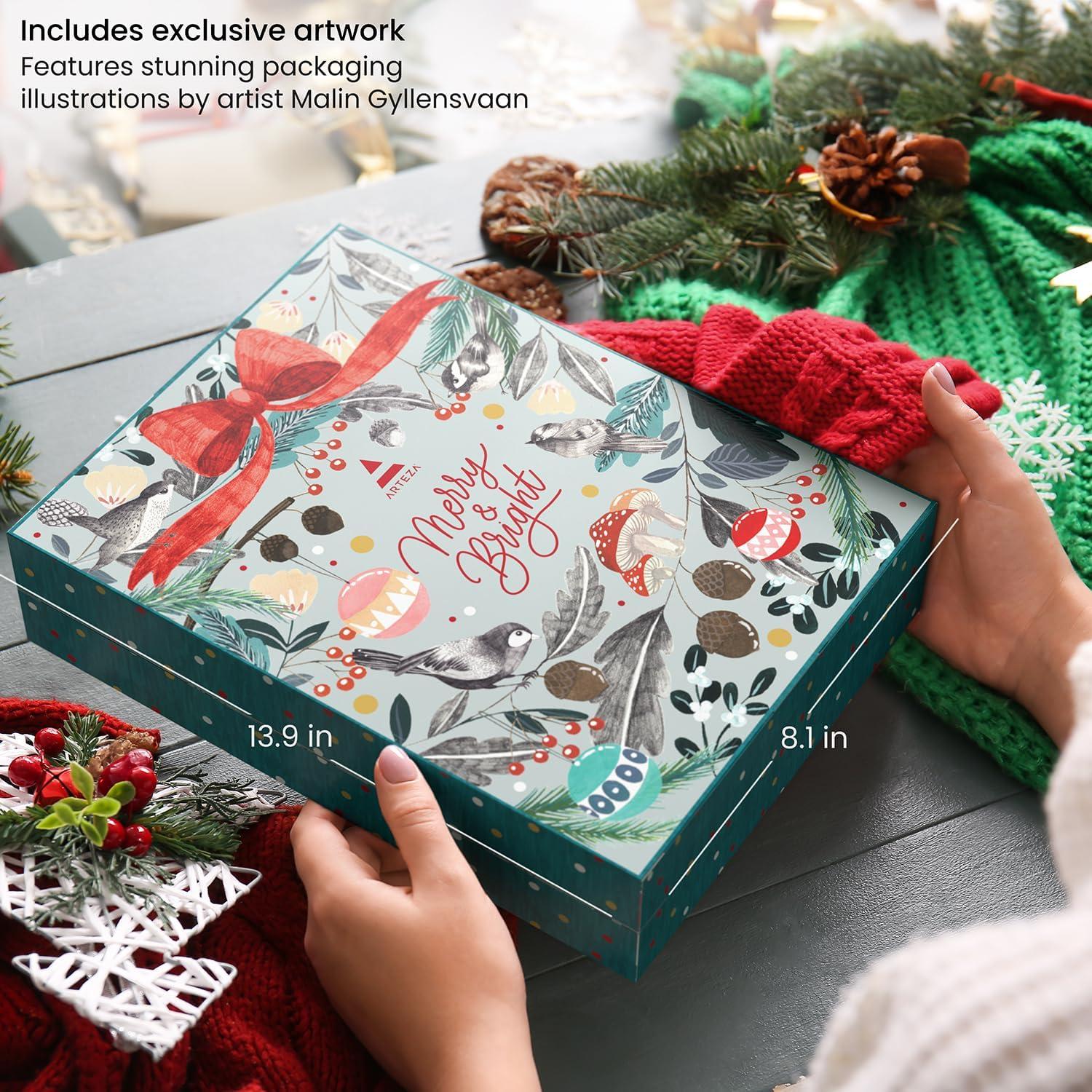 Arteza Advent Calendar 2023 (Fine Art, 12 Days) Art Supplies Holiday Gift for Adults, Includes Acrylic, Gouache & Watercolor Paints, Art Chrome Markers, Canvas Boards, Paint Brushes and Modeling Paste(24 Day Fine Art)