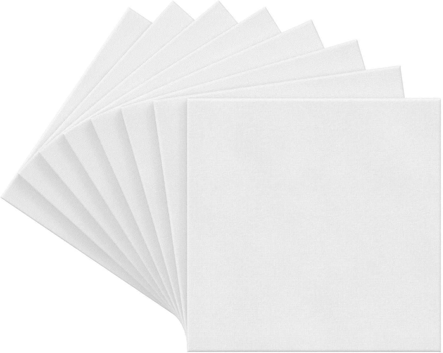 Arteza Acrylic Paint Set of 24 Colors and 12×12 Inch Stretched Canvas Classic Pack of 8, Painting Art Supplies for Artist, Hobby Painters & Beginners