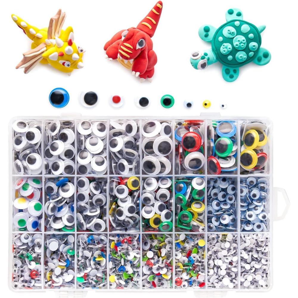 ARTEZA Googly Eyes, 3000 Pieces, Variety of Sizes, Craft Supplies for Creating Puppets, Pet Rocks, Photos, and Dolls, Easter Egg Arts and Crafts