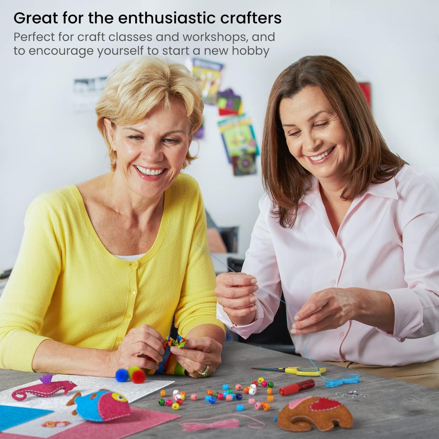 Arteza Ultimate Craft Kit, over 1,000 Pieces and Craft Supplies, Felt, Pom Poms, Googly Eyes, Glitter Glue, Pipe Cleaners for Crafts and DIY Projects