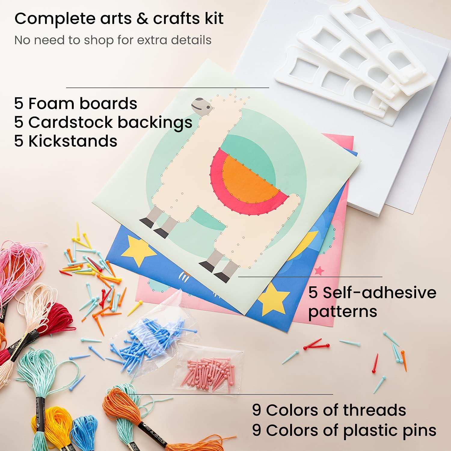 Arteza Kids String Art Kit, Set of 5 Sea Animal Designs, Plastic Pushpins, Art Supplies for Kids Craft Projects and Free Time Activities(Set of 5)
