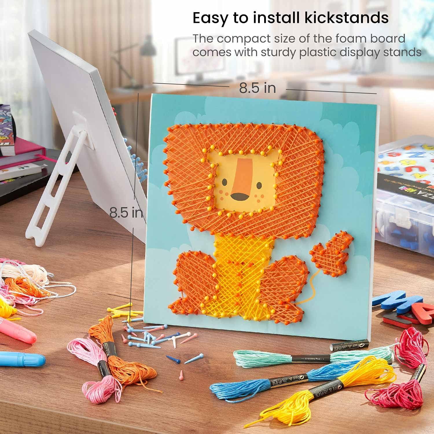 Arteza Kids String Art Kit, Set of 5 Sea Animal Designs, Plastic Pushpins, Art Supplies for Kids Craft Projects and Free Time Activities(Set of 5)