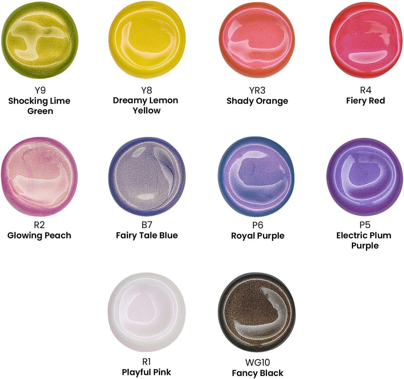 ARTEZA Iridescent Acrylic Paint Set – 10 Galaxy Tones, Shimmer Water-Based Paints for Canvas, Wood, Rocks, Fabrics, and Mixed Media Projects(10 x 60ml (2 fl oz) Galaxy Tones)