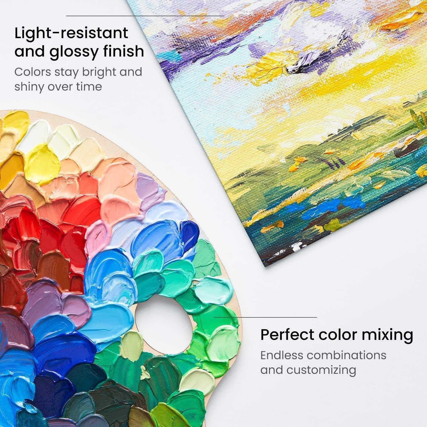 ARTEZA Acrylic Paint Set 24 Colors (0.74 oz Tubes). High-Viscosity, Richly Pigmented Paints for Canvas, Wood & Crafts. Non-Toxic Water-Based Formula. Holiday Gift for Artists & Painters(0.74 Fl Oz (Pack of 12))