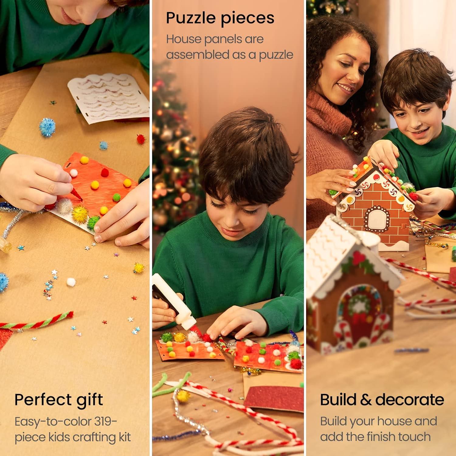 Arteza Kids Felt Kit, 422 Pieces, 21 Pre-Cut Glitter & Glitz Shapes, Assorted Felt Sheets, Glitter Mini-Pieces, Chenille Stems, and Accessories, Educational Kids’ Craft Supplies to Inspire Creativity(324 Pieces)