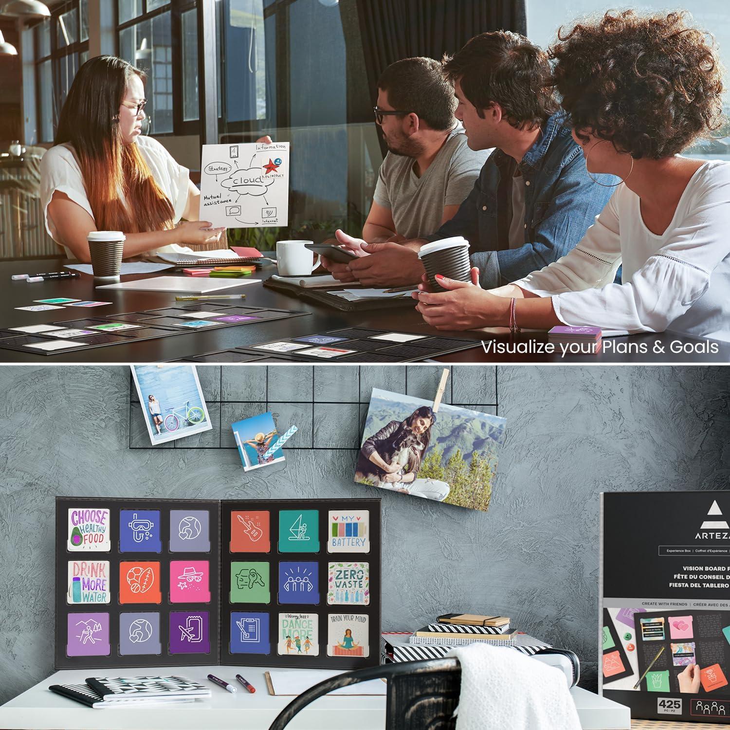 ARTEZA Vision Board Kit, Experience Box | Creative Art & Craft Set for Goal Setting, Party Kit for Group Activities, Business Planning, Personal Development, Art Supplies, Craft Supplies