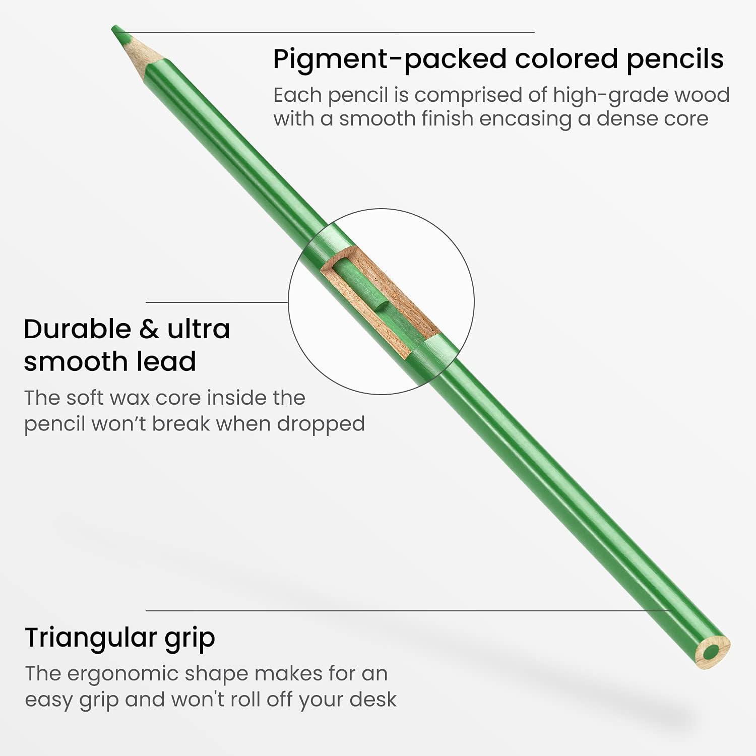 ARTEZA Scented Colored Pencils for Kids, 24 Triangle Pre-Sharpened Non-Toxic Smelly Pencils, for School Drawing, Arts & Crafts(Scented)