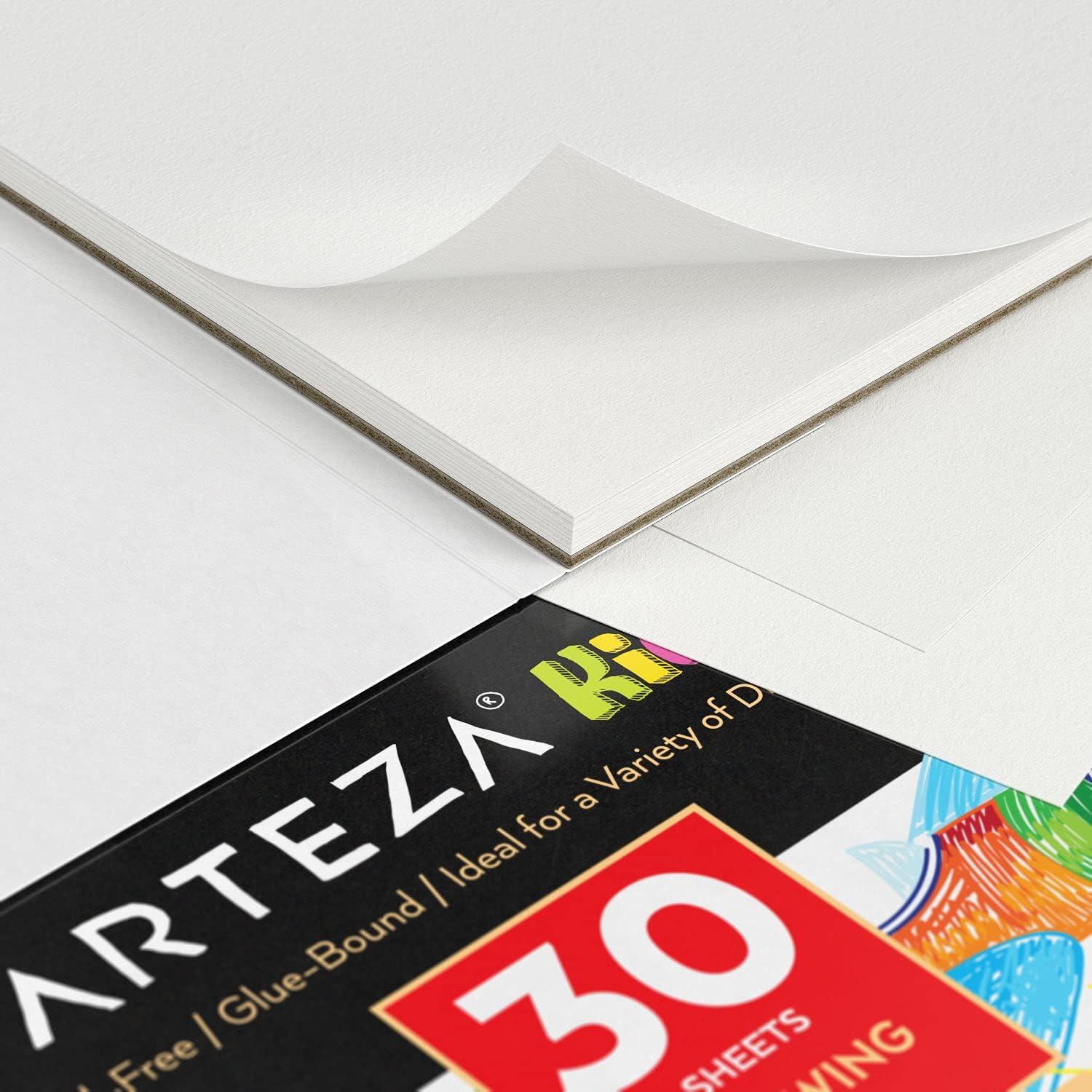 ARTEZA Kids Drawing Pad, Pack of 2, 9 x 12 Inches, 30 Sheets Each, Art Supplies for Drawing and Sketching with Crayons, Colored Pencils, and Markers