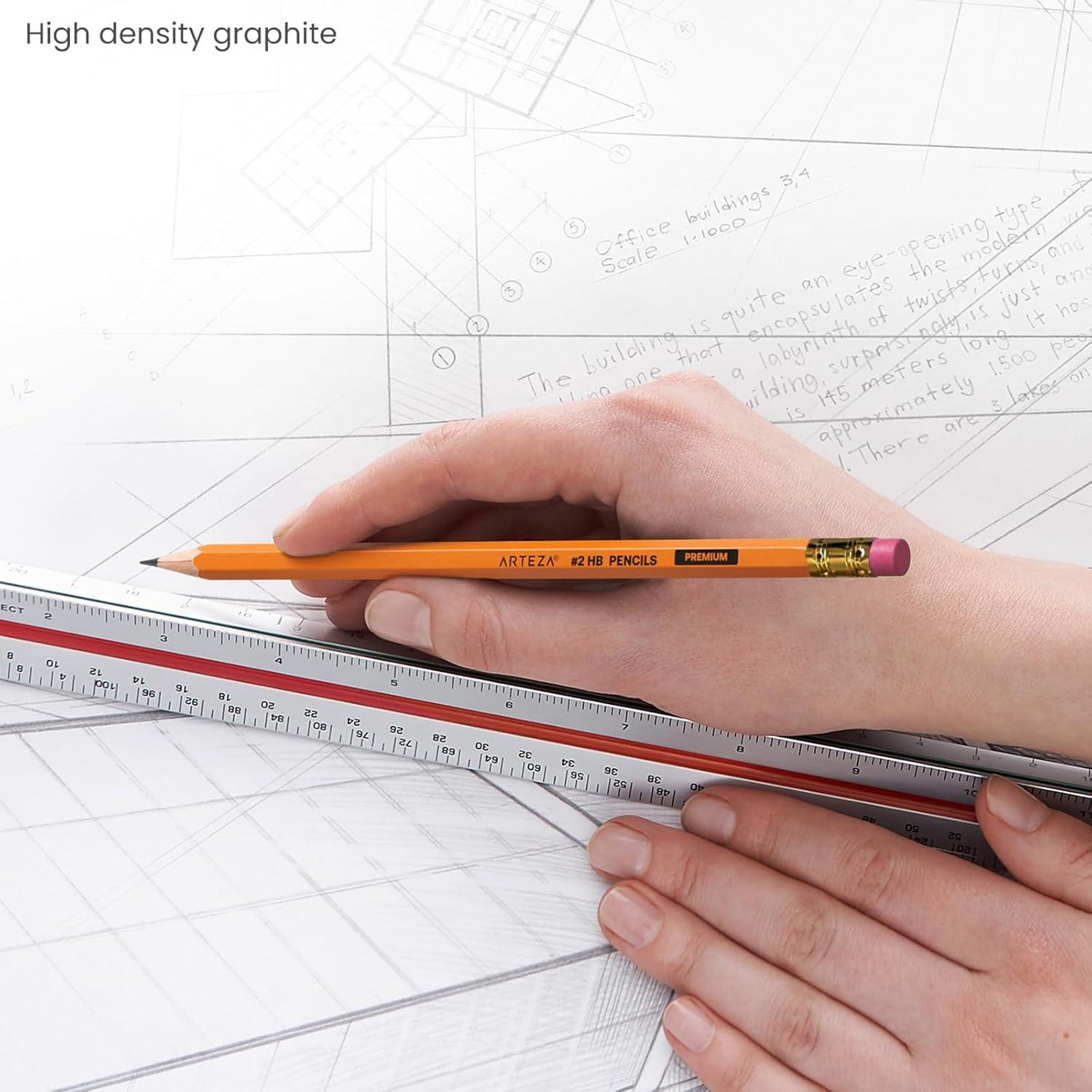 ARTEZA HB Pencils #2, Pack of 180, Wood-Cased Graphite Pencils in Bulk, Pre-Sharpened, Office and School Supplies for Exams, Classrooms, Students