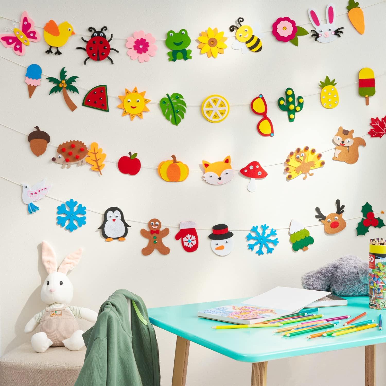 Arteza Kids Felt Kit, 422 Pieces, 21 Pre-Cut Glitter & Glitz Shapes, Assorted Felt Sheets, Glitter Mini-Pieces, Chenille Stems, and Accessories, Educational Kids’ Craft Supplies to Inspire Creativity(246 Pieces)