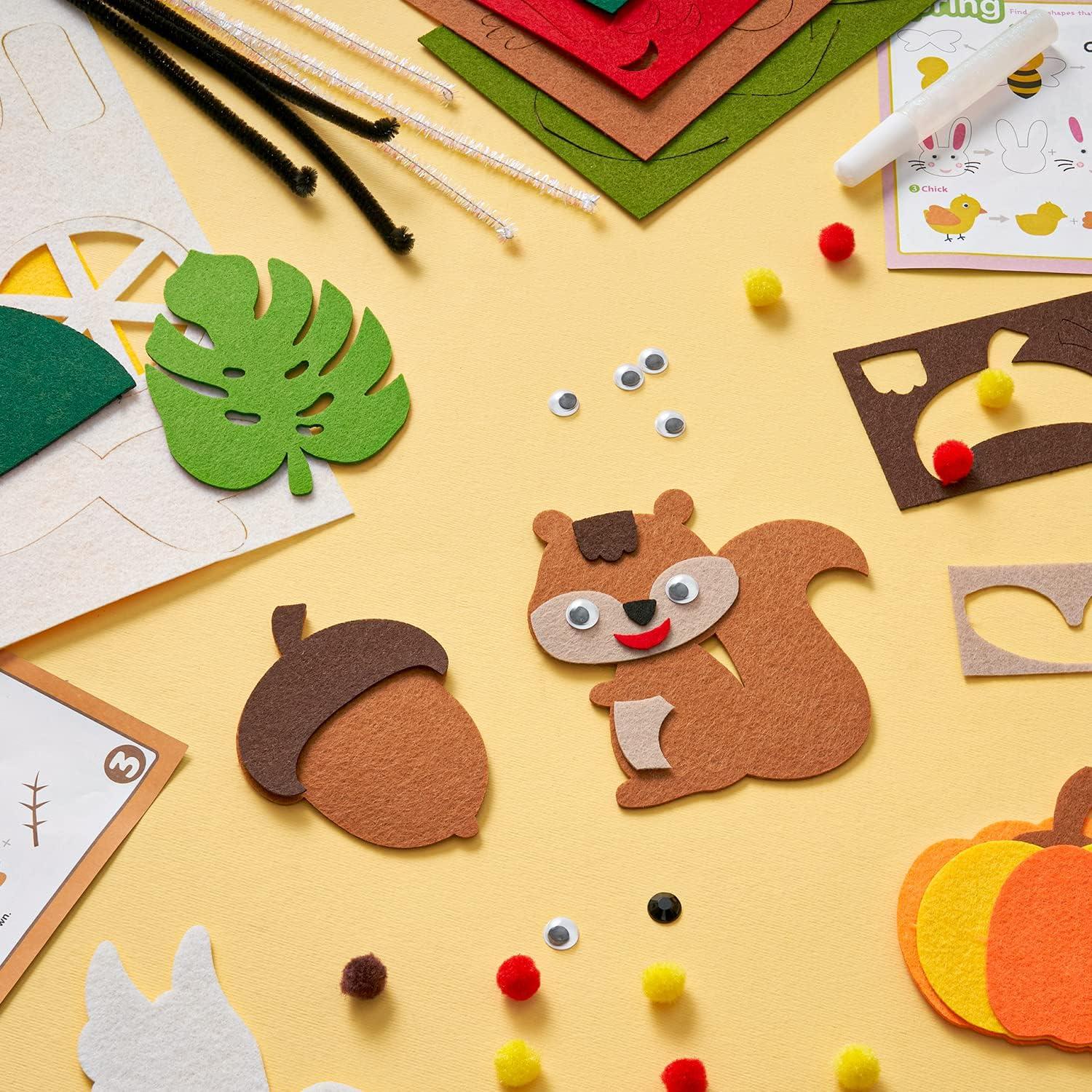 Arteza Kids Felt Kit, 422 Pieces, 21 Pre-Cut Glitter & Glitz Shapes, Assorted Felt Sheets, Glitter Mini-Pieces, Chenille Stems, and Accessories, Educational Kids’ Craft Supplies to Inspire Creativity(246 Pieces)