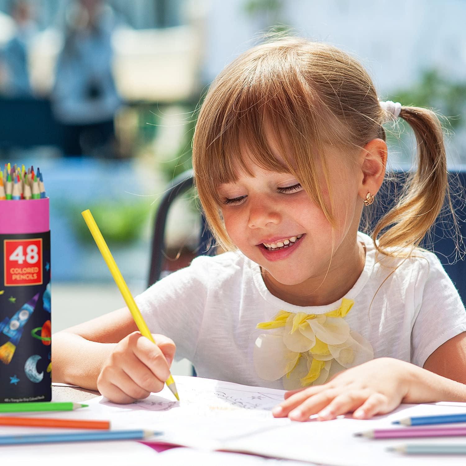 ARTEZA Scented Colored Pencils for Kids, 24 Triangle Pre-Sharpened Non-Toxic Smelly Pencils, for School Drawing, Arts & Crafts(Metallic)