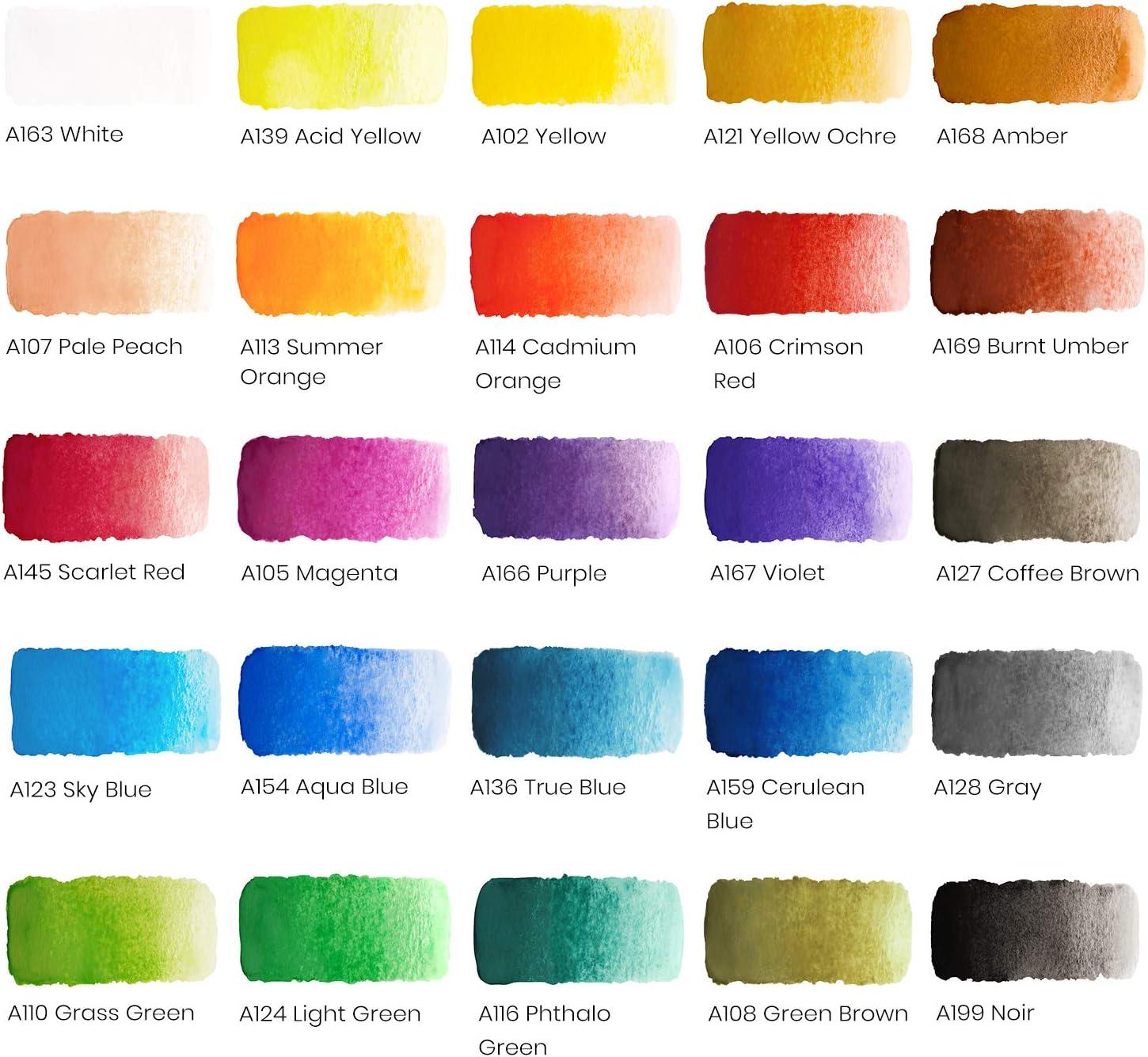 ARTEZA Watercolor Paint Set for Kids, 25 Water Colors, Watercolor Set Includes Paint Brush, Watercolor Supplies for Kids