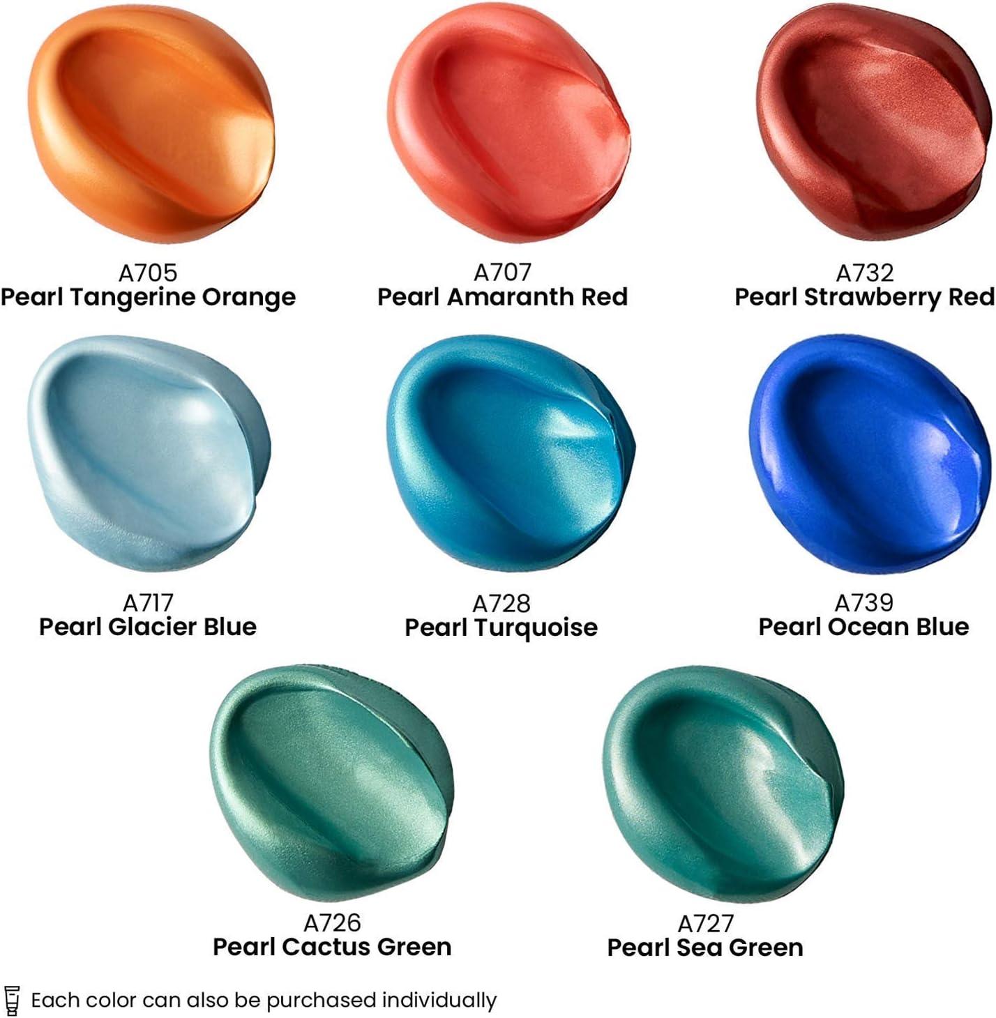 ARTEZA Metallic Acrylic Paint Set of 8 Classic Elements and Set of 8 Vibrant Essentials Tones Bundle, Painting Art Supplies for Artist, Hobby Painters & Beginners