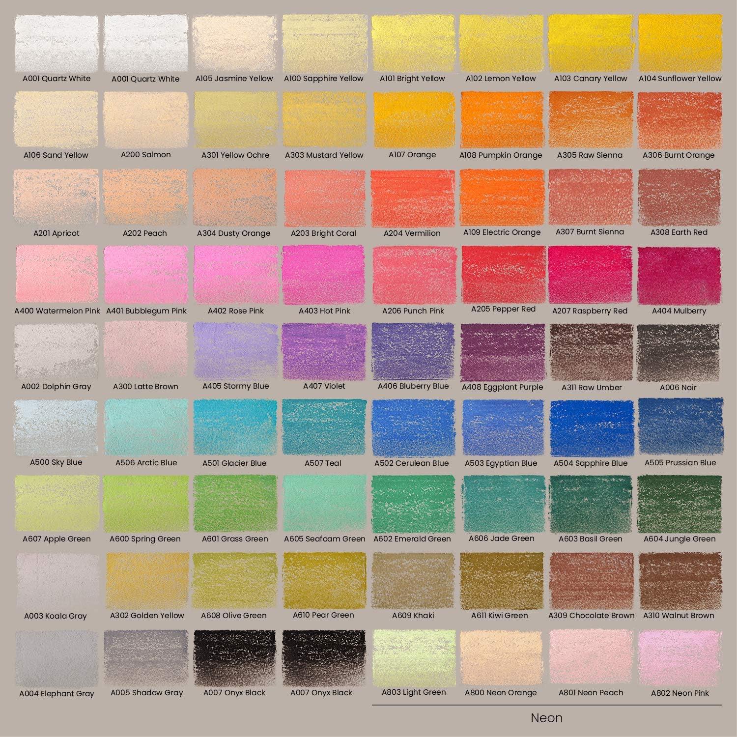 ARTEZA Soft Pastels for Artists, Set of 72 Chalk Pastels for Artists Sticks, Chalk Crayons Art Supplies for Drawing, Blending, Layering, and Shading(72 Count (Pack of 1))