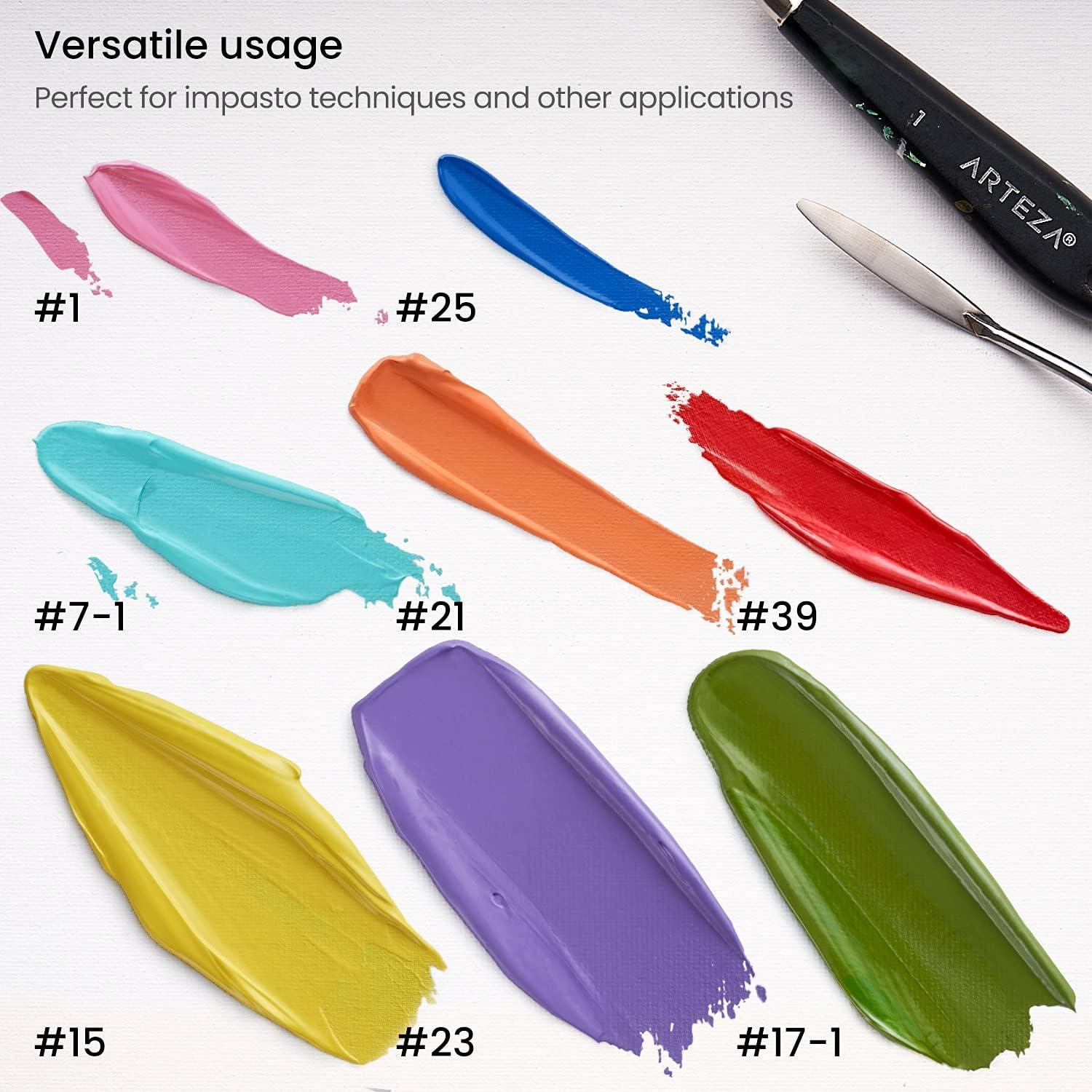 Arteza Palette Knife, Size No. 17, Durable Flexible Stainless-Steel Blade & Break-Resistant Wooden Handle, Art Supplies for Oil and Acrylic Painting(Sizes #1  #7  #15  #17  #21  #23  #25  #39)