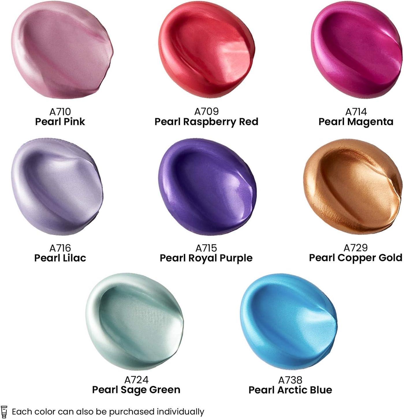 ARTEZA Metallic Acrylic Paint Set of 8 and Metallic Acrylic Paint Set of 8 Vibrant Essentials, Painting Art Supplies for Artist, Hobby Painters & Beginners