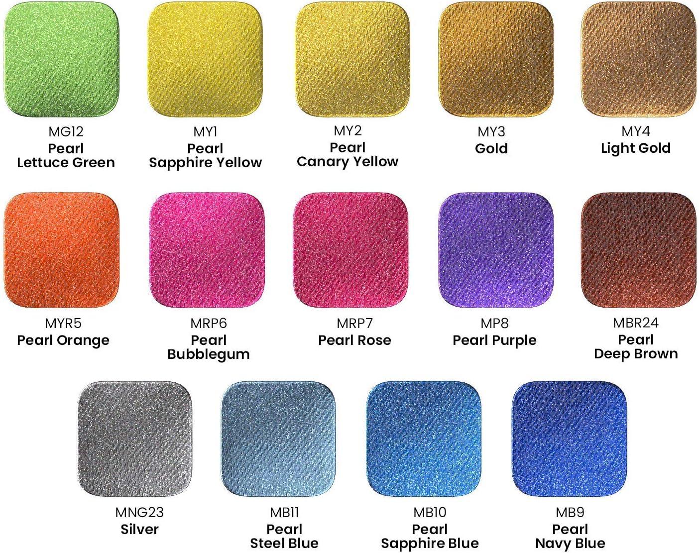 ARTEZA Metallic Fabric Paint, Set of 14, Permanent Paint, Textile Paint for Drawing on T-Shirts, Denim, Cotton, Linen, and Mixed Fabrics