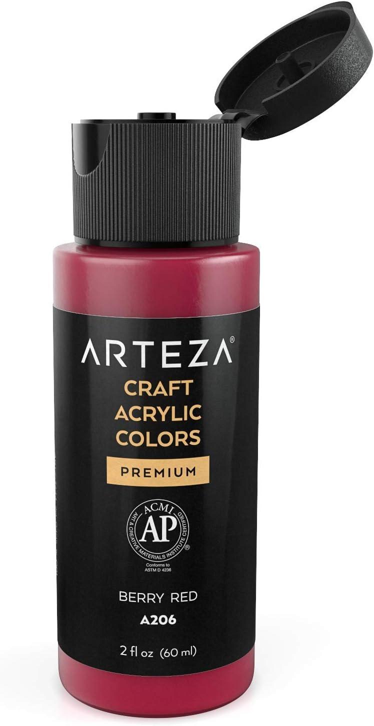 Arteza Craft Acrylic Paint, Set of 20 Classic Colors, 2.02-oz 60 ml Bottles, Water-Based Acrylic Craft Paint for Art & DIY Projects on Glass, Wood, Ceramics, Fabrics, Paper & Canvas