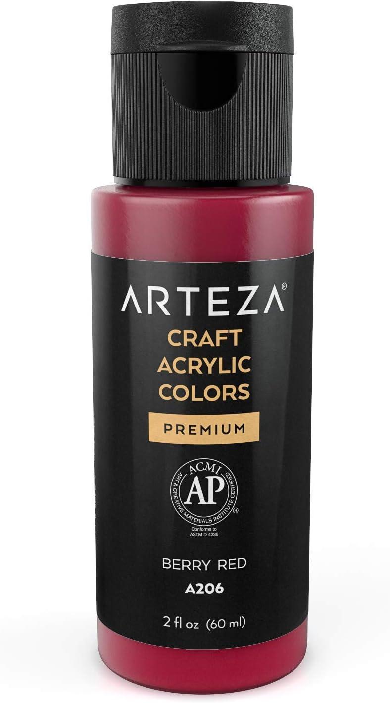 Arteza Craft Acrylic Paint, Set of 20 Classic Colors, 2.02-oz 60 ml Bottles, Water-Based Acrylic Craft Paint for Art & DIY Projects on Glass, Wood, Ceramics, Fabrics, Paper & Canvas