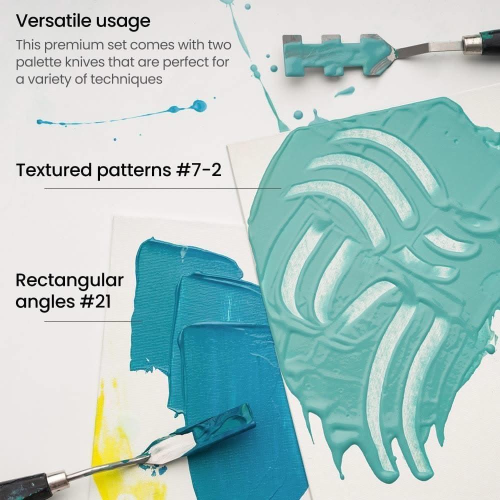 Arteza Palette Knife, Size No. 17, Durable Flexible Stainless-Steel Blade & Break-Resistant Wooden Handle, Art Supplies for Oil and Acrylic Painting(Sizes #7  #21)