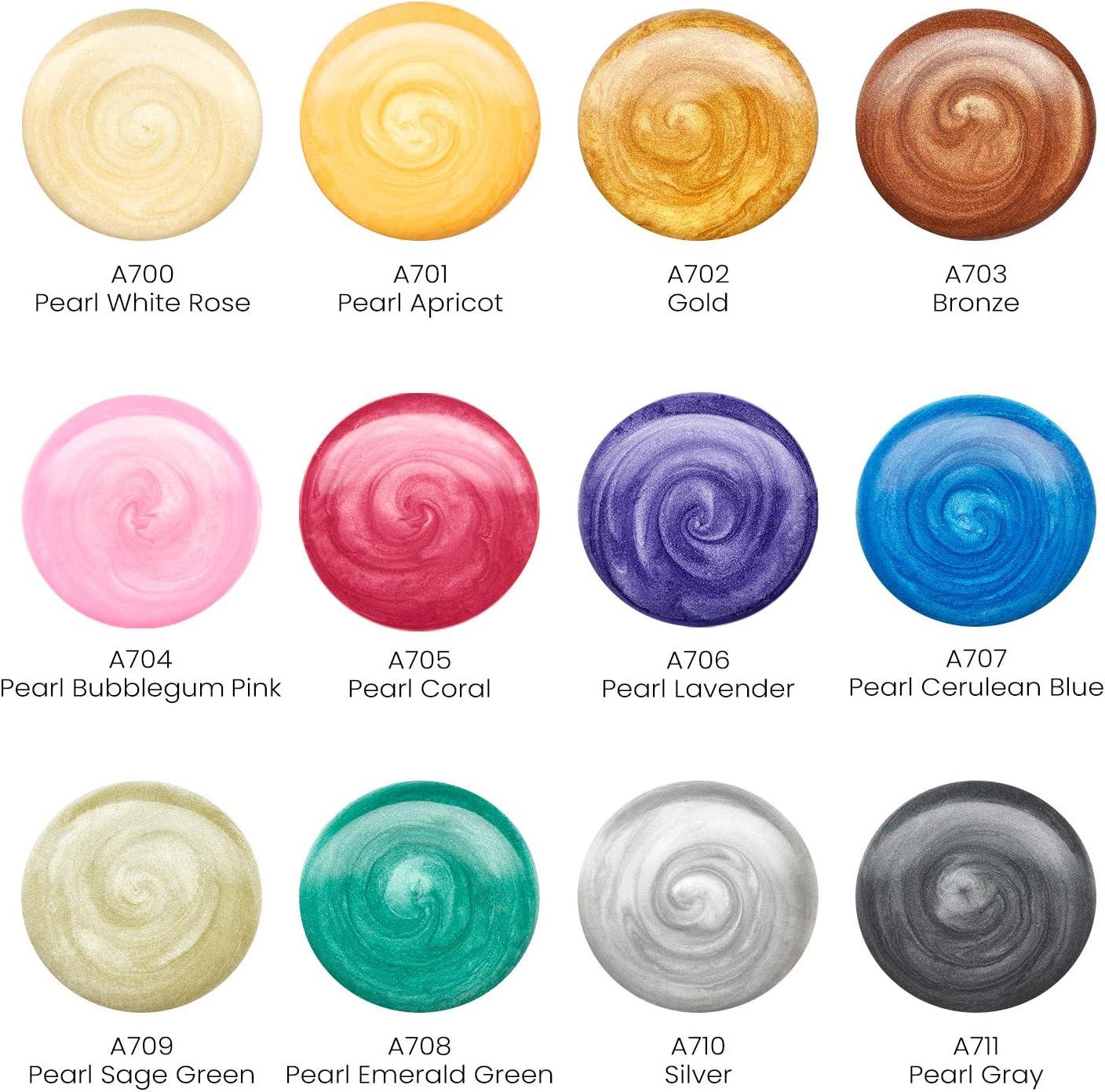 ARTEZA Metallic Gouache Paint, Set of 12, 12ml/0.4 US fl oz Gouache Paint Tubes, Glitter Paint for Canvas and Paper(0.4 Fl Oz (Pack of 12))