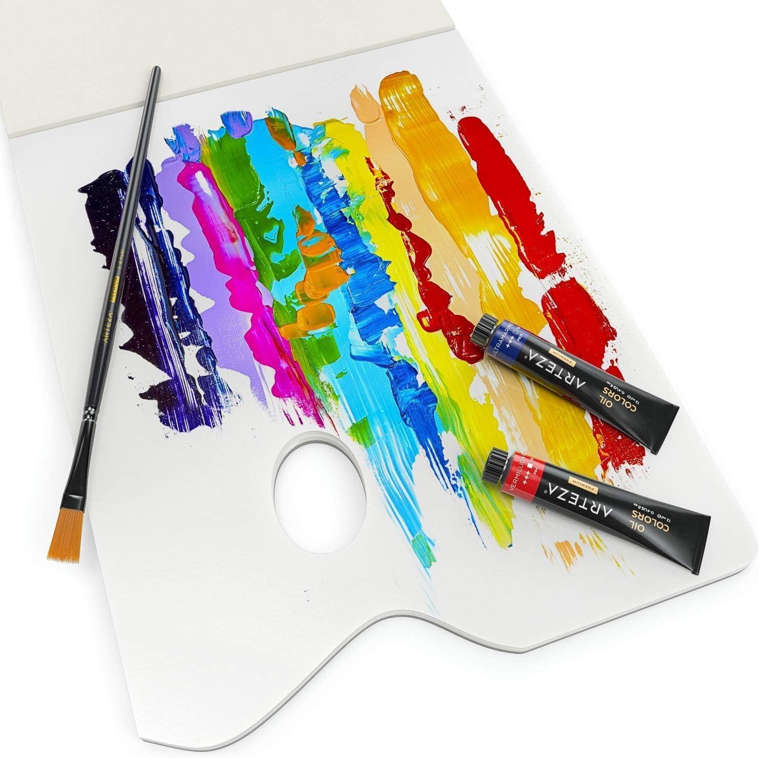 ARTEZA Disposable Palette Paper Pad, 9×12 Inch, Pack of 2, 80 Sheets, 54 lb, Glue-Bound, Bleed-Proof Paint Palette with Thumb Hole(22.9×30.5 cm  Pack of 2)