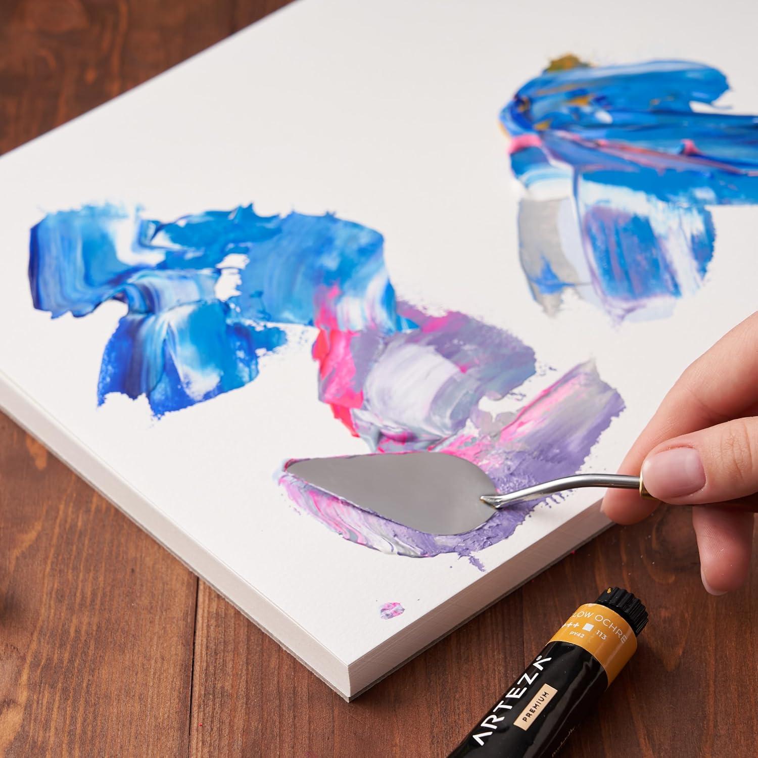 ARTEZA Disposable Palette Paper Pad, 9×12 Inch, Pack of 2, 80 Sheets, 54 lb, Glue-Bound, Bleed-Proof Paint Palette with Thumb Hole(22.9×30.5 cm  Pack of 2)