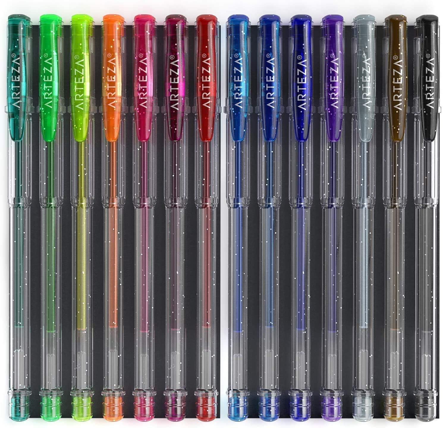Gel Ink Pens, Glitter – Set of 14