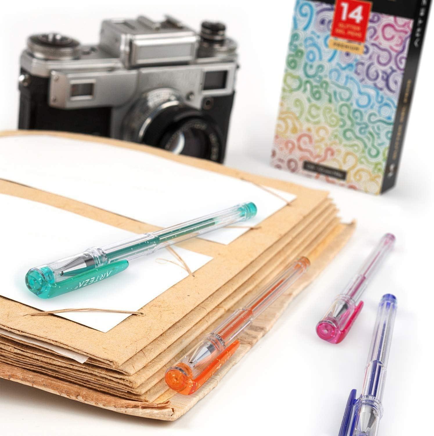 Gel Ink Pens, Glitter – Set of 14