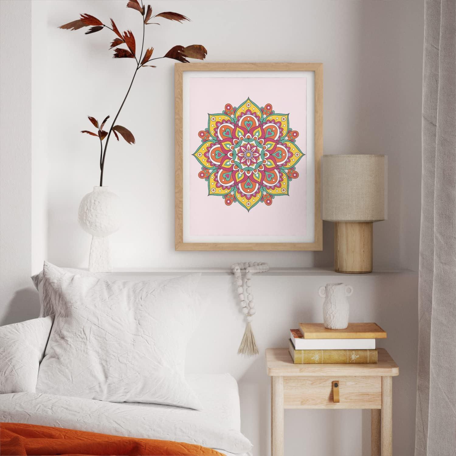 ARTEZA Paint by Numbers Kit, 12×16 Inches, 21 Pieces, Monstera Canvas Painting Kit, Canvas Panel, 12 Acrylic Paint Pots, 5 Paintbrushes, Art Supplies for a Meditative and Calming(Mandala)