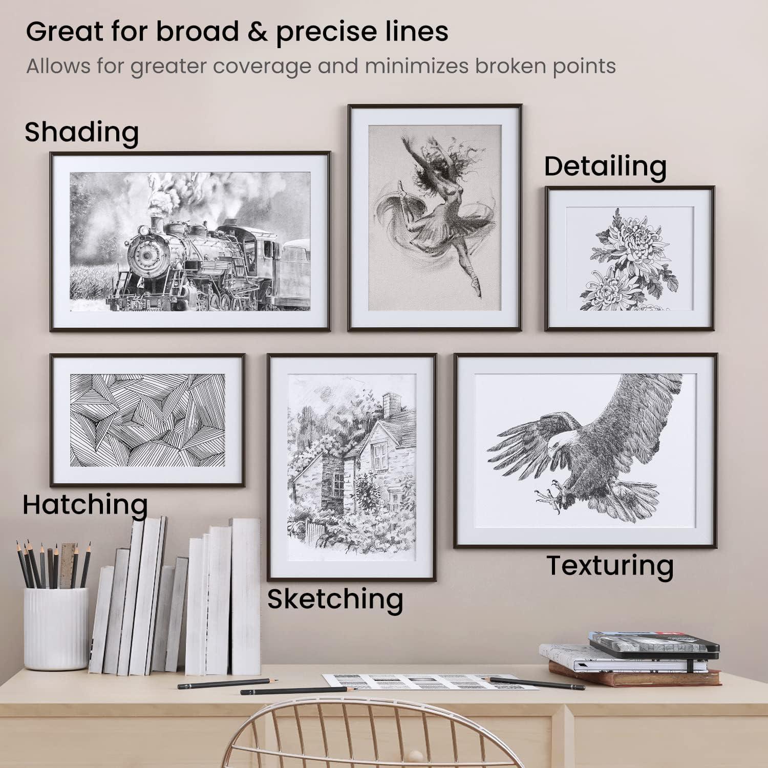 ARTEZA Drawing Sketch Pencils, Set of 12, Medium Hardness (6B – 4H), Graphite Pencils for Sketching and Drawing