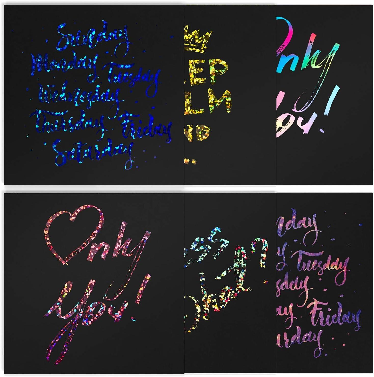 ARTEZA Scratch Paper Set, 404 Scratch-Off Notes, 3.5 x 3.5 Inches, 200 Rainbow-Themed, 200 Holographic