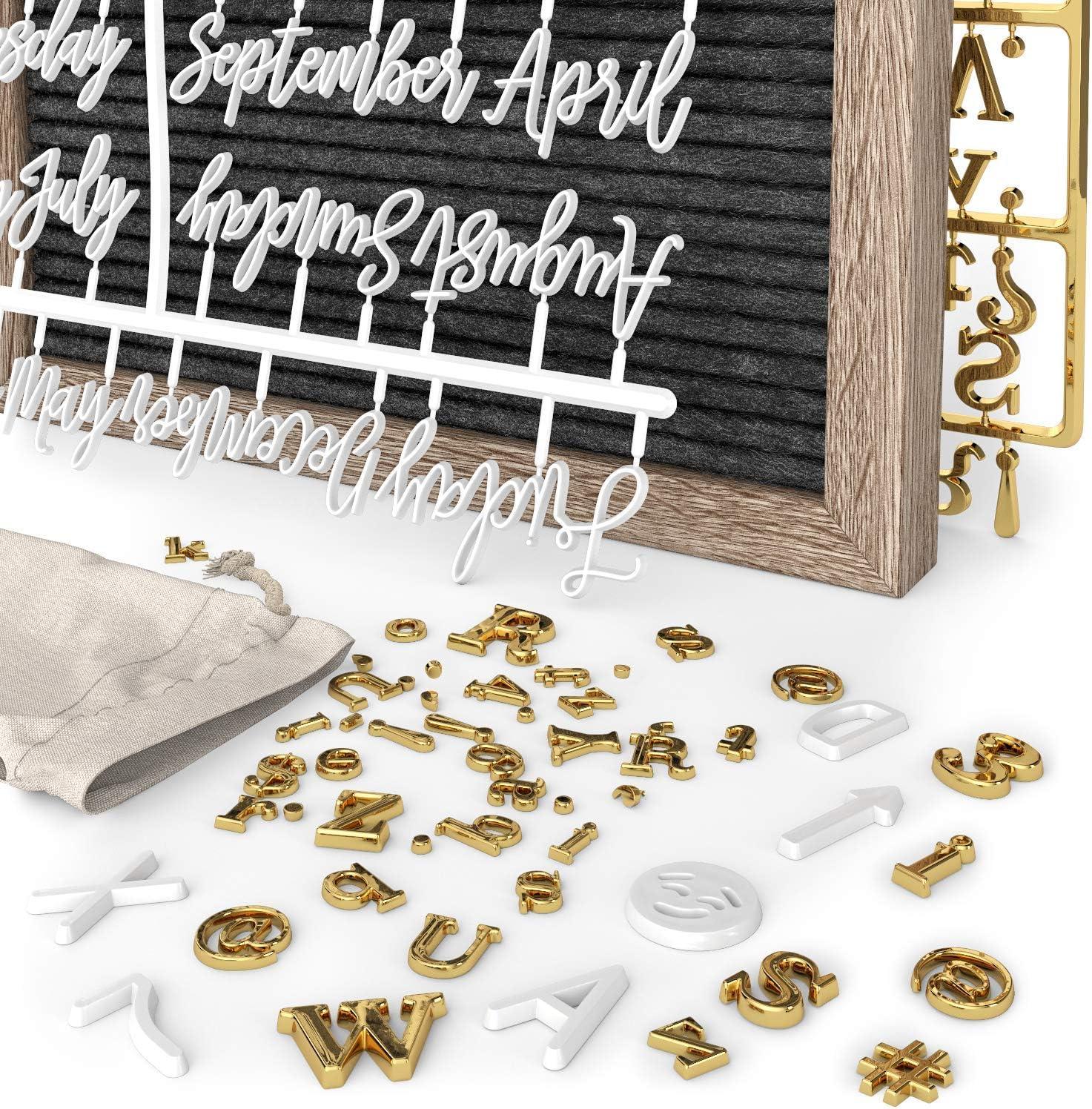 Arteza Gray Felt Letter Board Set, 10×10 Inches, With 526 Changeable Letters, 164 Symbols, 33 Cursive Words, Wooden Stand, Scissors & Storage Bag, Message Board for Signs, Decor & Menus(Gray)