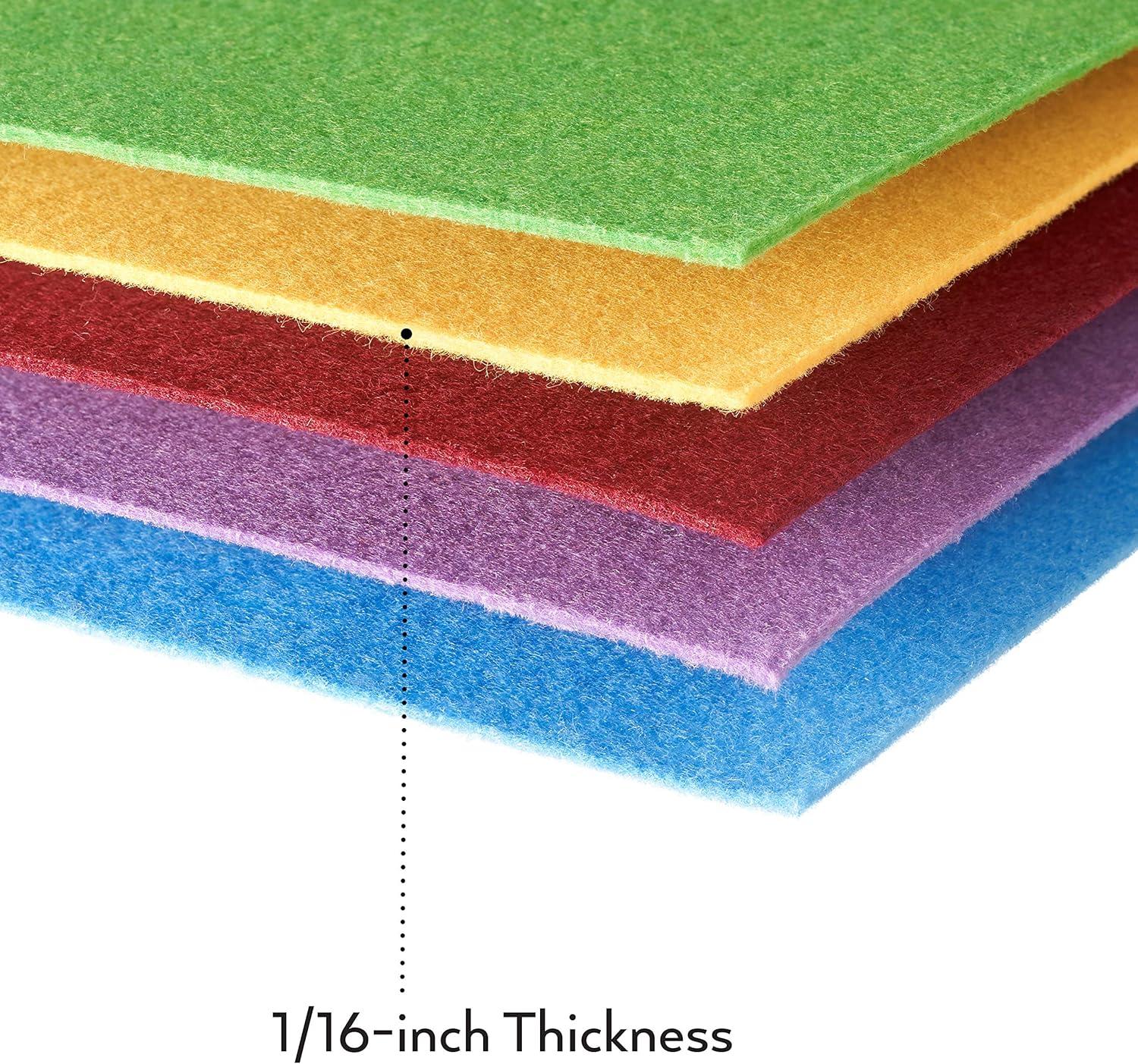 Arteza Craft Felt Sheets, Set of 50 Colors, 12 x 14 Inches, Assorted Soft and Stiff Non Woven Felt Fabric Squares, 1.5mm Thick, Sewing Fabric for DIY Projects