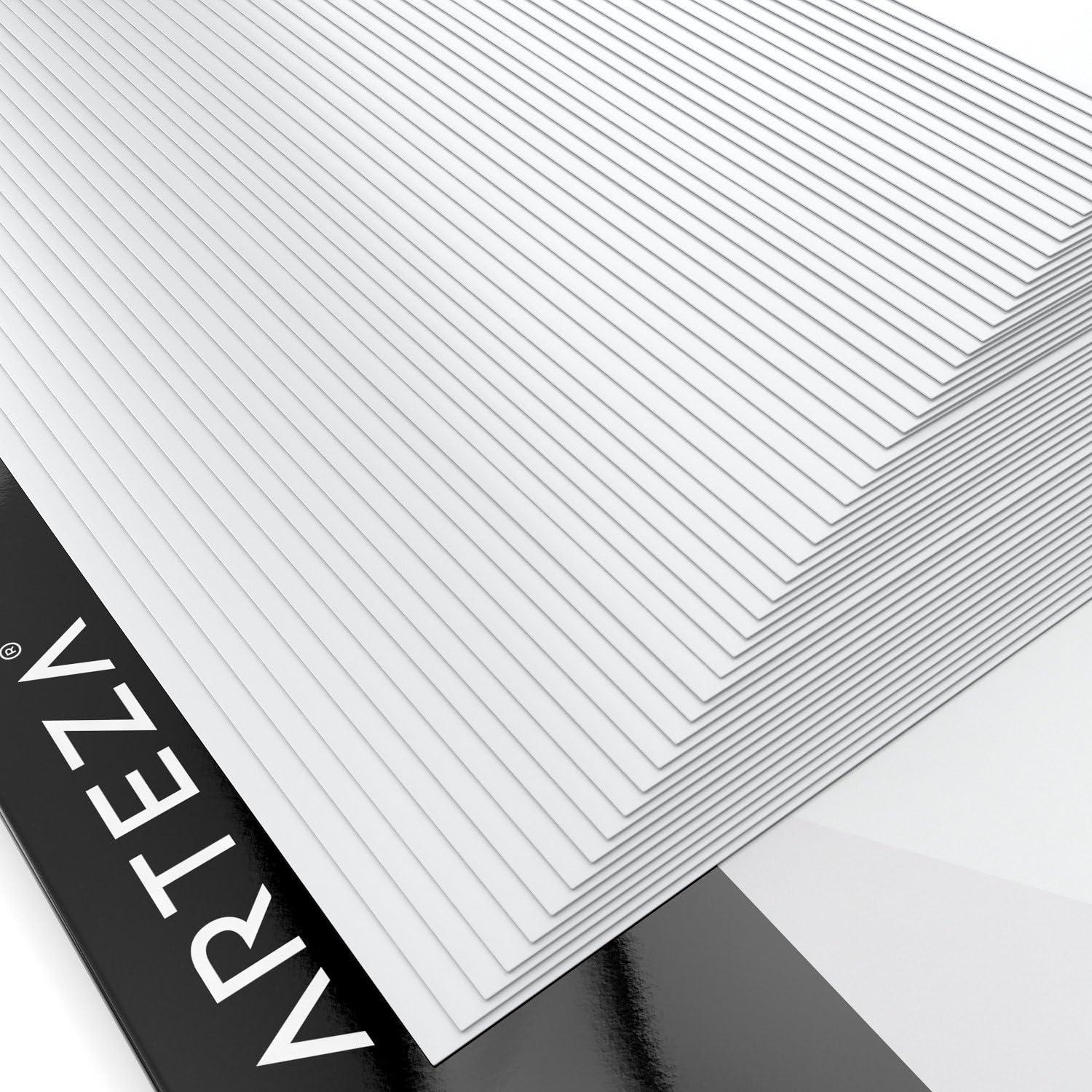 ARTEZA Self Adhesive Vinyl Sheets, 12 x 12 Inches, Pack of 50, Matte White, Waterproof and Easy to Weed and Cut, SAV for DIY Projects