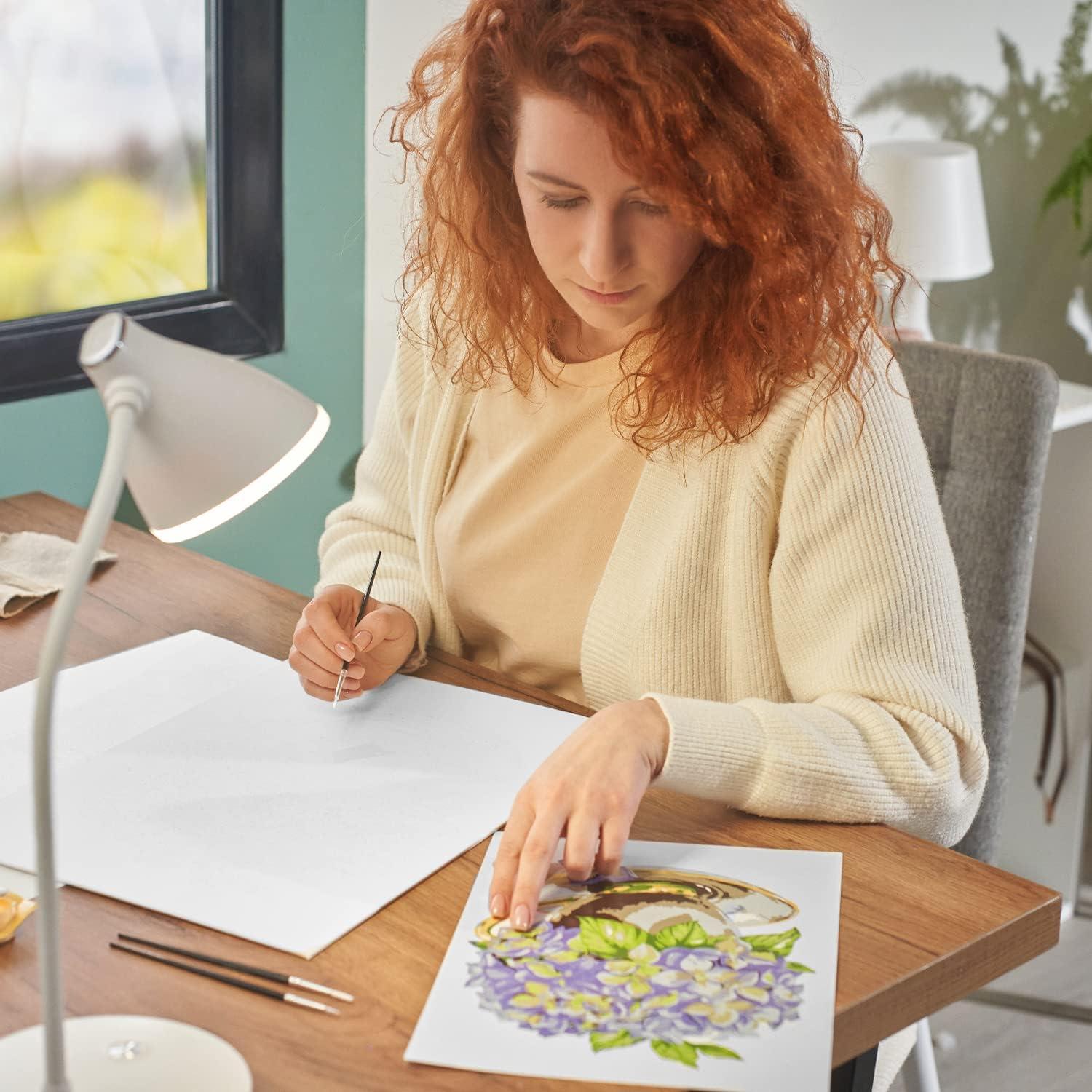 ARTEZA Paint by Numbers Kit, 12×16 Inches, 21 Pieces, Monstera Canvas Painting Kit, Canvas Panel, 12 Acrylic Paint Pots, 5 Paintbrushes, Art Supplies for a Meditative and Calming(Floral Hydrangea)