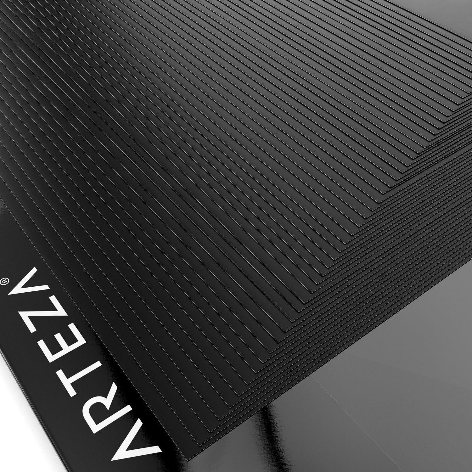 ARTEZA Self Adhesive Vinyl Sheets, 12 x 12 Inches, Pack of 50, Matte Black, Waterproof and Easy to Weed and Cut, SAV for DIY Projects