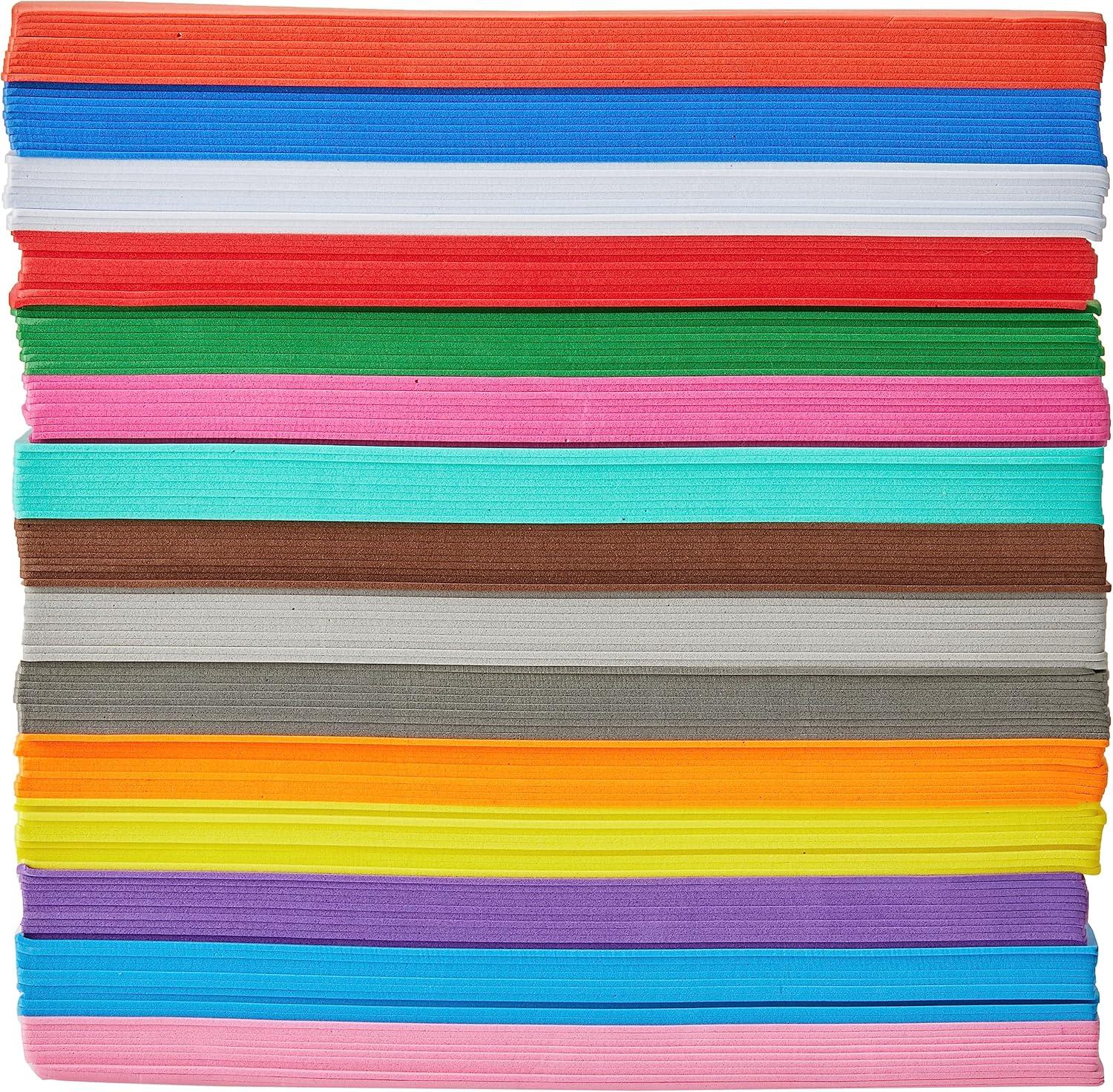 ARTEZA EVA Foam Sheets, 5.5 x 8.5 Inches, 15 Colors, 150 Sheets, 1.35-mm Thick, Foam Sheets for DIY Gifts and Crafting