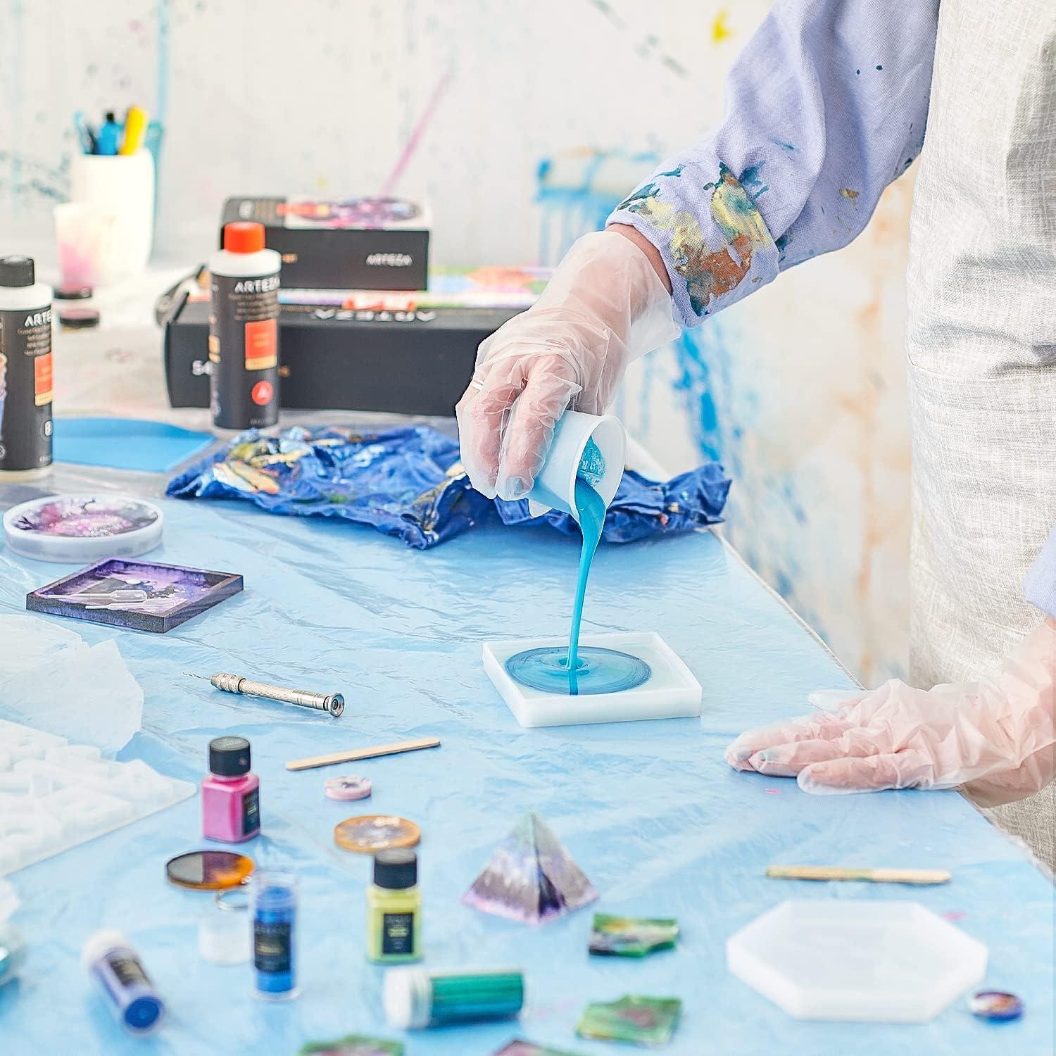 ARTEZA Resin Keychain Molds and Accessories, 37-Piece Kit, Numbers and Alphabet Silicone Molds, Keychain Rings, Finger Tabs, Pipettes, Drilling Tool