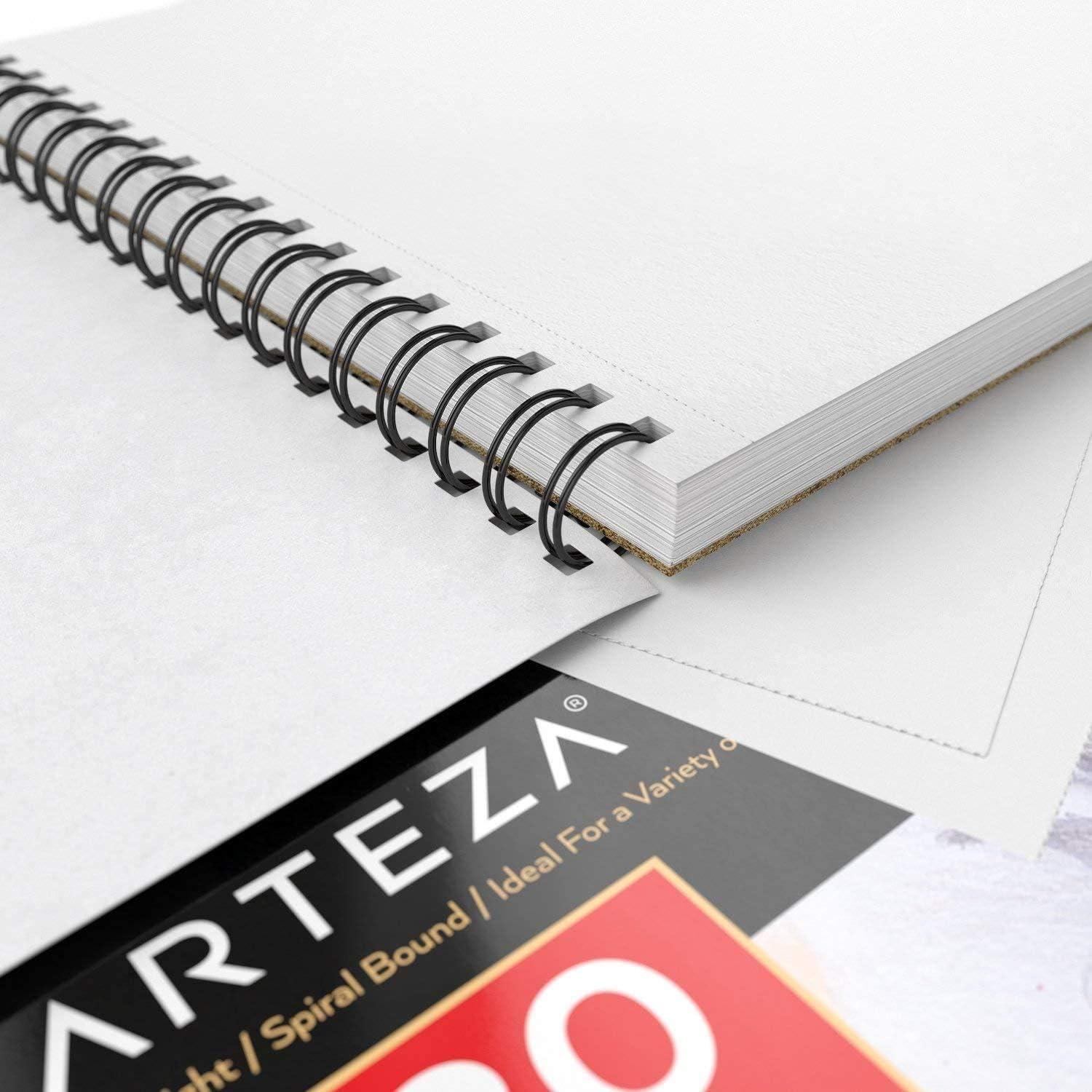 ARTEZA Artist Sketch Pad, 9×12 Inches – 2-Pack, 80 Spiral-Bound Sheets Each, Acid-Free 80 lb White Paper for Sketching, Drawing & Daily Art Practice(9″x12″ (Pack of 2))