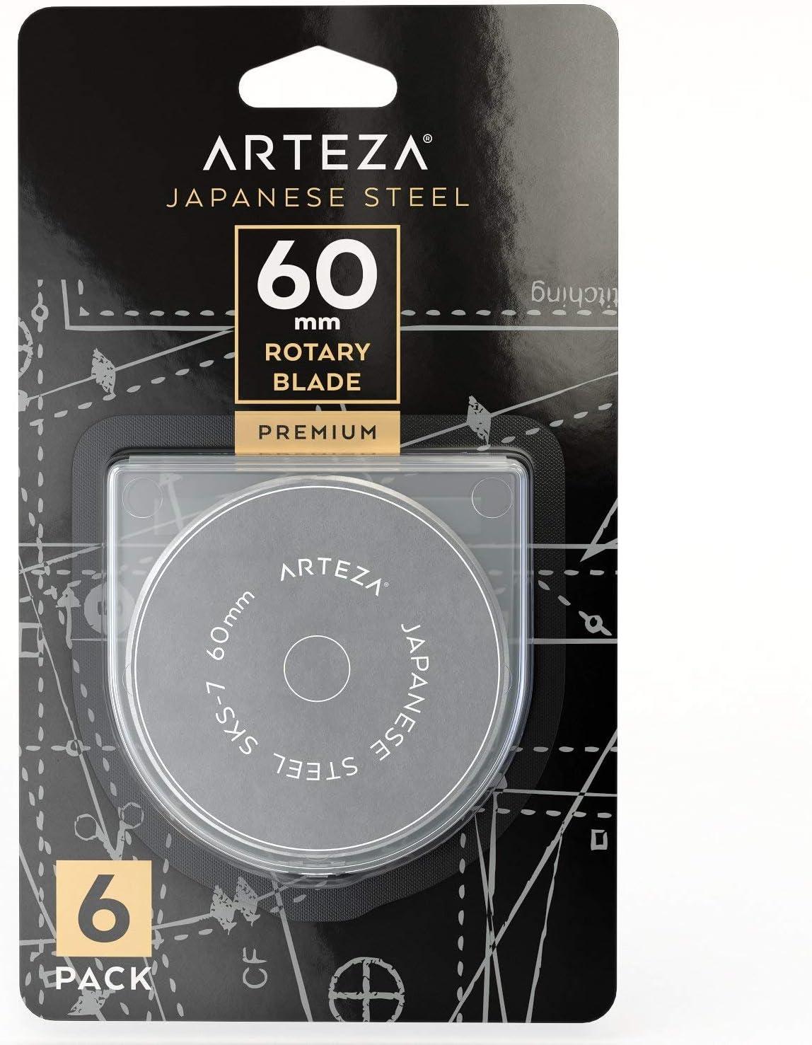 Arteza 60 mm Quilting Rotary Cutter & 6 Replacement Blades (Set of 6)