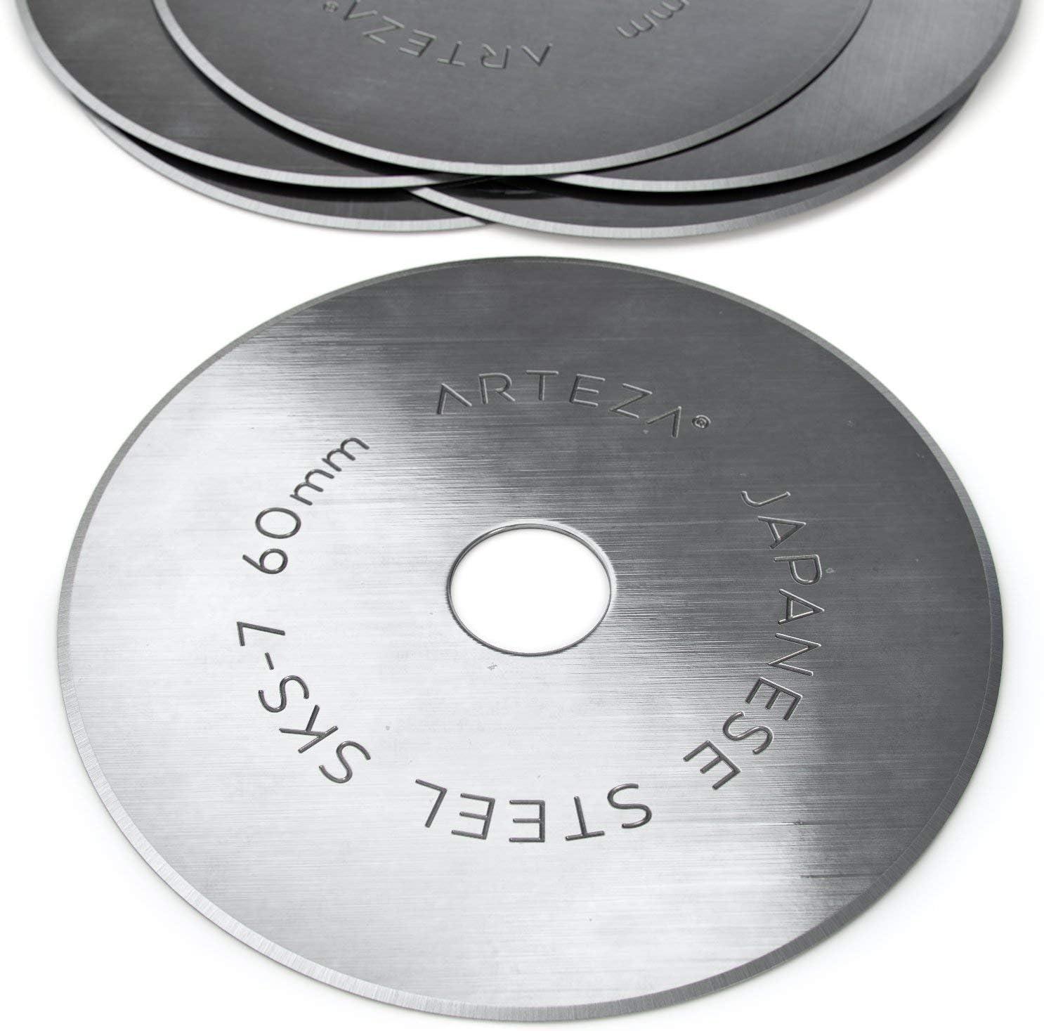 Arteza 60 mm Quilting Rotary Cutter & 6 Replacement Blades (Set of 6)