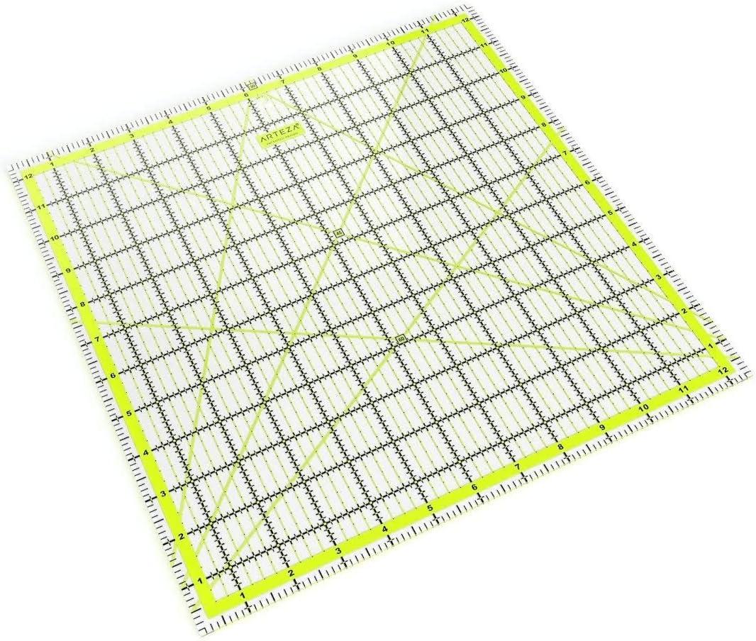 ARTEZA Quilting Ruler, Laser Cut Acrylic, Double Colored Grid Lines, 8.5″x24″(Set 4)