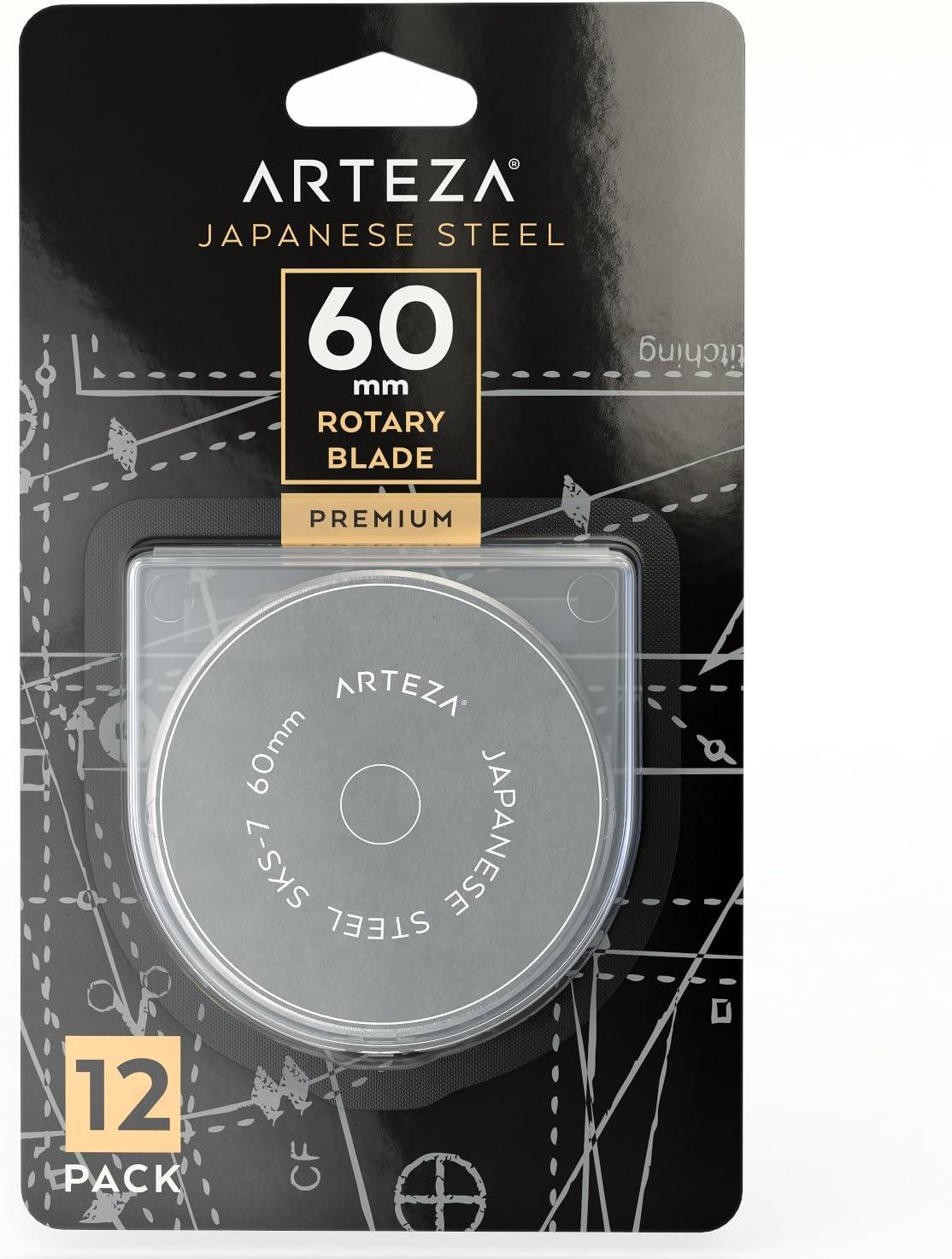 Arteza 60mm Quilting Rotary Cutter Replacement Blades (Pack of 12)