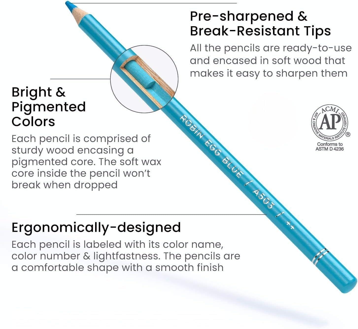 ARTEZA Colored Pencils 72 Soft Wax-Based Color Pencils for Adults & Artists. Pre-Sharpened Drawing Set for Blending, Coloring, Shading & Sketching. Professional Art Supplies in Tin Box, Holiday Gift(Set of 72 (Tin Case))