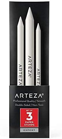 ARTEZA Paper Blending Stump Set — Short, Medium, and Large Art Stumps, Art Supplies for Drawing, Smudging, and Smoothing Pastel, Charcoal, Graphite, Colored Pencil, and Chalk