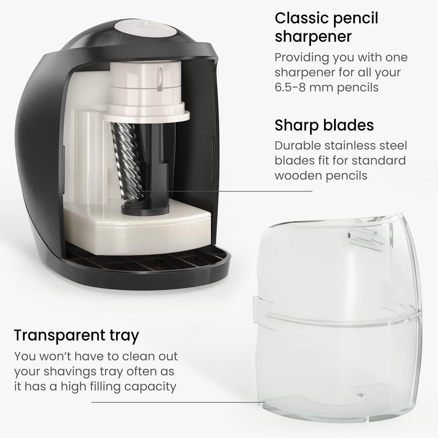 Arteza Pencil Sharpener and Electric Eraser Set, Black, for 8-mm Pencils, 20 Eraser Refills, Office Supplies for Teachers, Students, Classrooms, and Art Studios(Sharpener and Eraser)